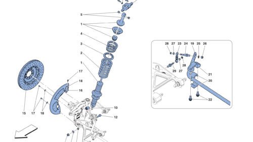 0046 - FRONT SUSPENSION - SHOCK ABSORBER AND BRAKE DISC