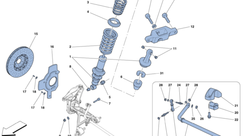 0032 - FRONT SUSPENSION - SHOCK ABSORBER AND BRAKE DISC
