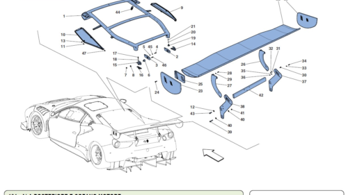 104 GT3 - REAR WING AND ENGINE COMPARTAMENT LID