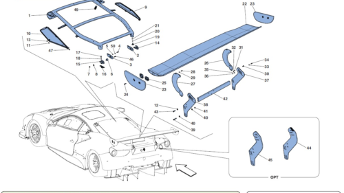 104 GTE - REAR WING AND ENGINE COMPARTAMENT LID