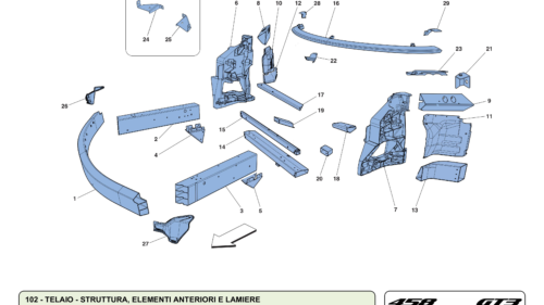 102 - CHASSIS - STRUCTURE, FRONT ELEMENTS AND PANELS