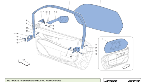 113 - DOORS - HINGES AND REAR VIEW MIRROR
