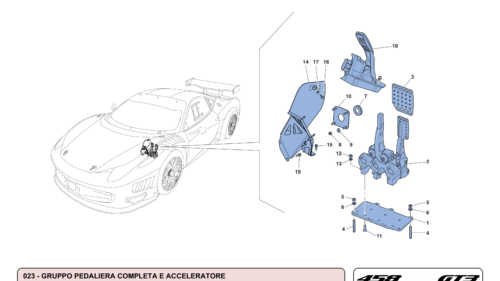 023 - COMPLETE PEDAL BOARD ASSEMBLY AND ACCELERATOR