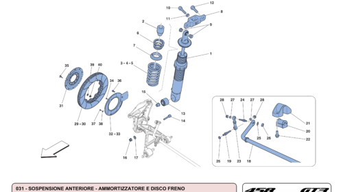 031 - FRONT SUSPENSION - SHOCK ABSORBER AND BRAKE DISC