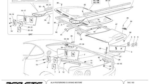 103 - REAR WING AND ENGINE BONNET