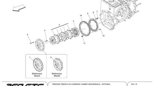 16 - COMBINED CARBON CLUTCH FOR SEQUENTIAL GEARBOX - OPTIONAL