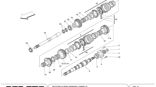 21 - MAIN SHAFT GEARS FOR F1 GEARBOX
