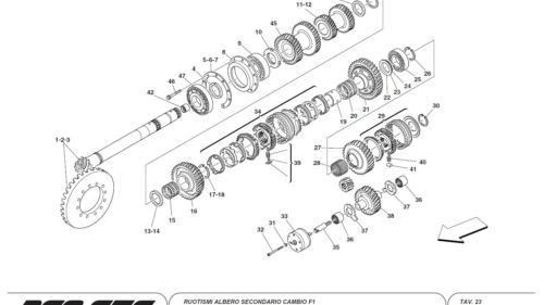 23 - LAY SHAFT GEARS FOR F1 GEARBOX