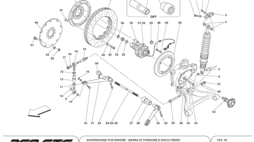 38 - REAR SUSPENSION - TORSION BAR AND BRAKE DISC