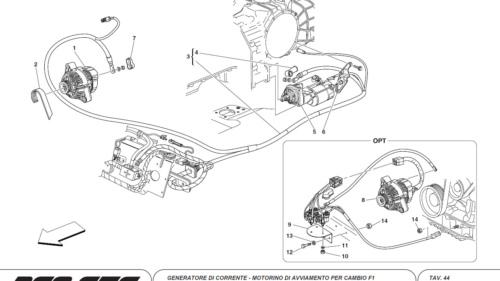 44 - CURRENT GENERATOR - STARTING MOTOR FOR F1 GEARBOX