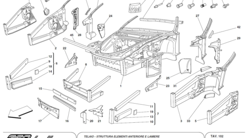 102 - FRAME - FRONT ELEMENTS STRUCTURES AND PLATES