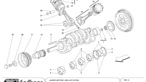 2 - DRIVING SHAFT - CONNECTING RODS AND PISTONS