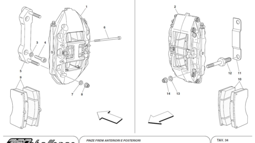 34 - CALIPERS FOR FRONT AND REAR BRAKES