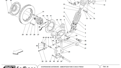 38 - FRONT SUSPENSION - SHOCK ABSORBER AND BRAKE DISC