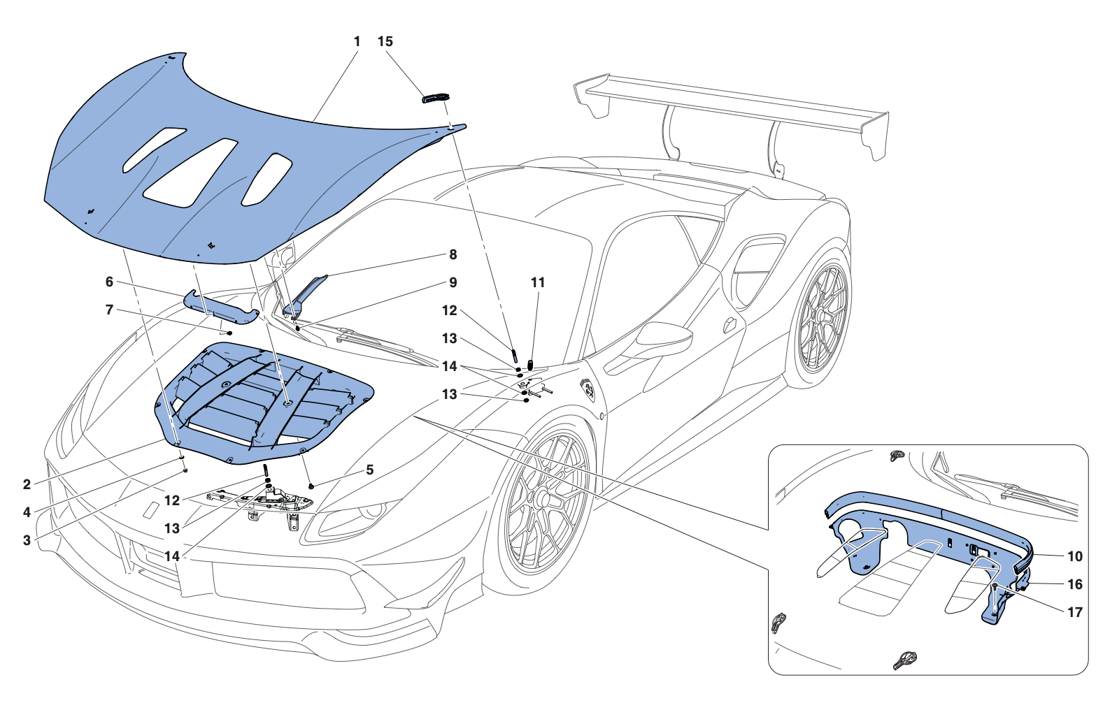 0107 - FRONT LID AND OPENING MECHANISM