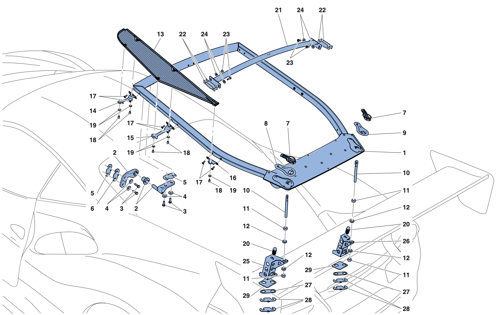 0108 - ENGINE COMPARTMENT LID AND RELEASE MECHANISM