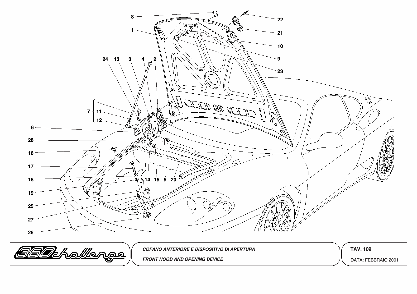 109 - FRONT HOOD AND OPENING DEVICE