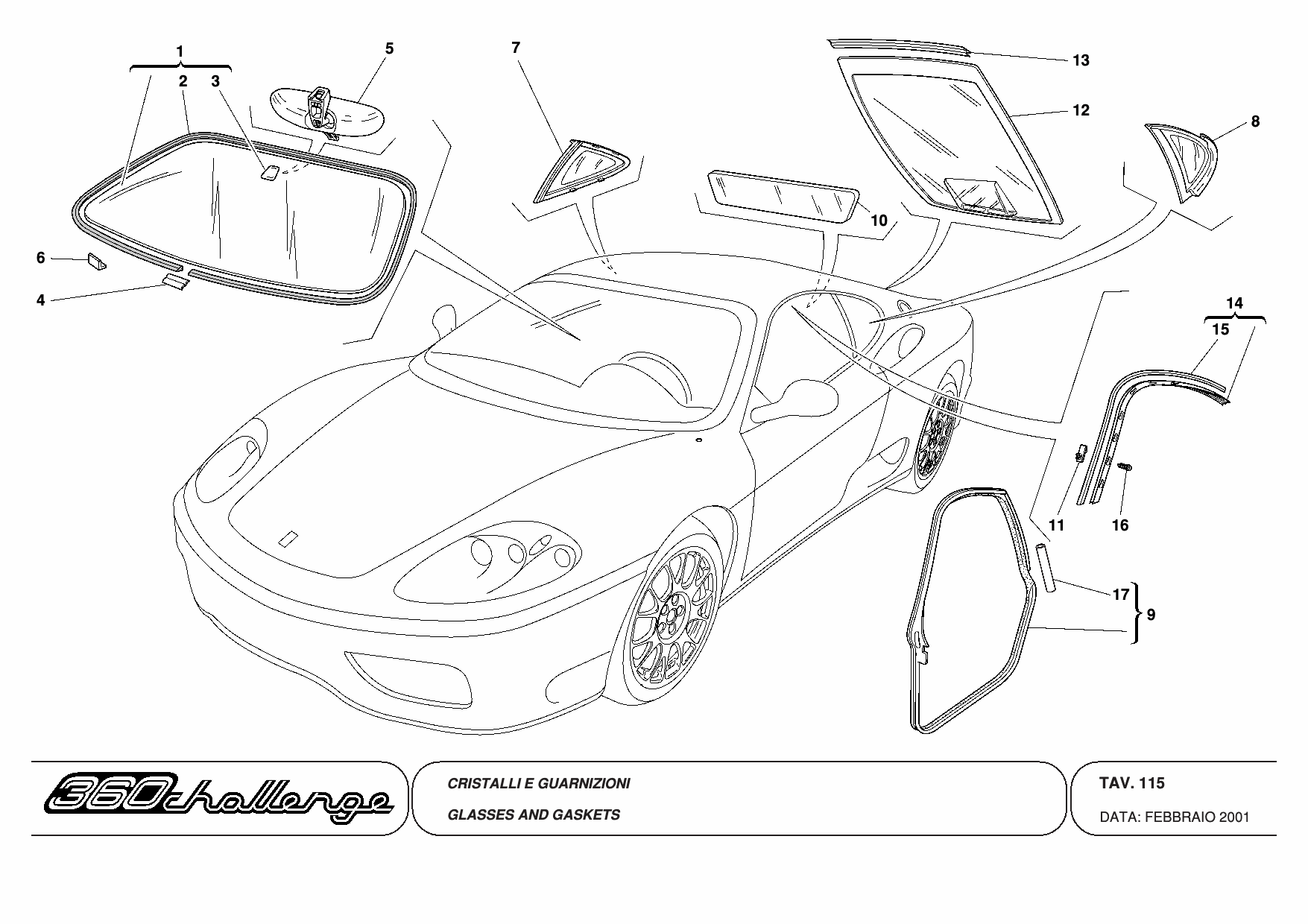 115 - GLASSES AND GASKETS