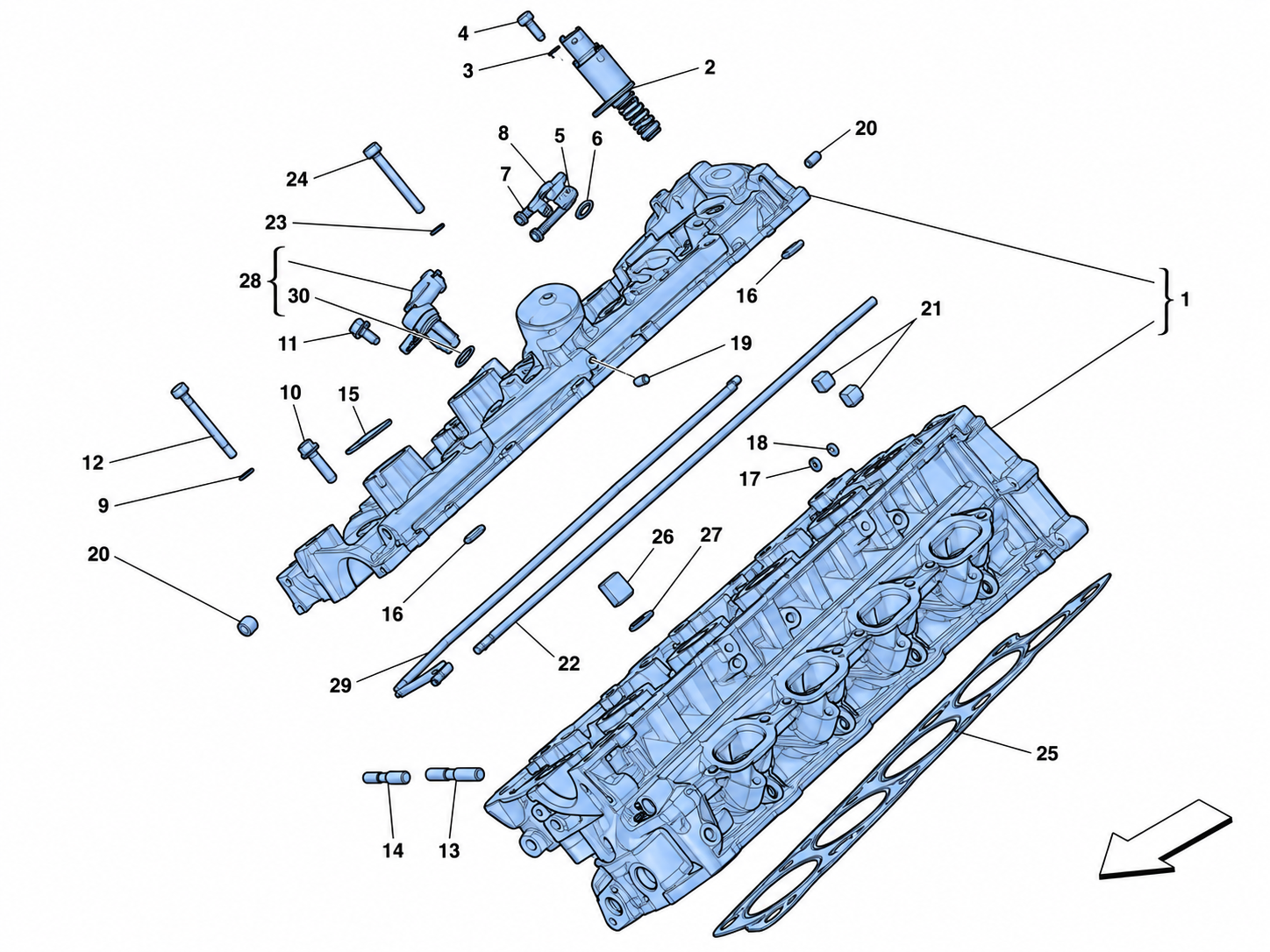 0003 - RIGHT HAND CYLINDER HEAD