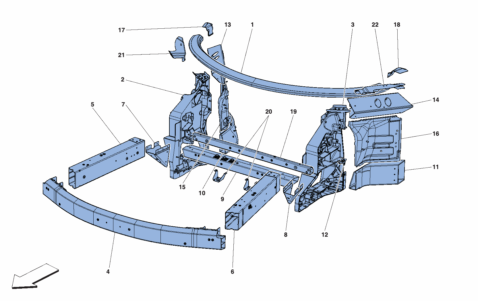 102 - CHASSIS - STRUCTURE, FRONT ELEMENTS AND PANELS