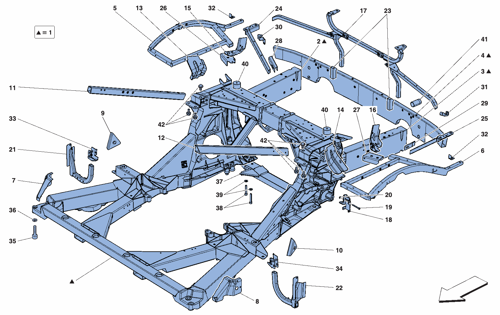 0104 - CHASSIS - STRUCTURE, REAR ELEMETNS AND PANELS