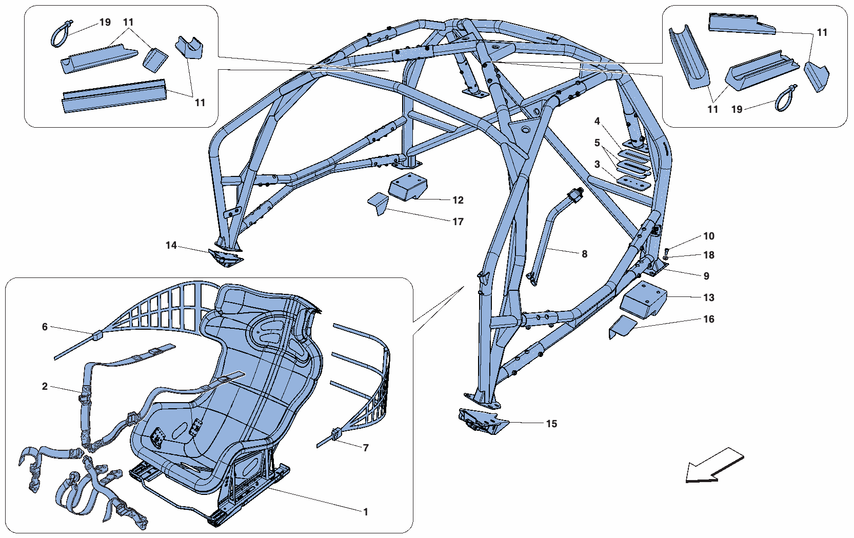 0115 - RACING SEAT AND ROLLBAR