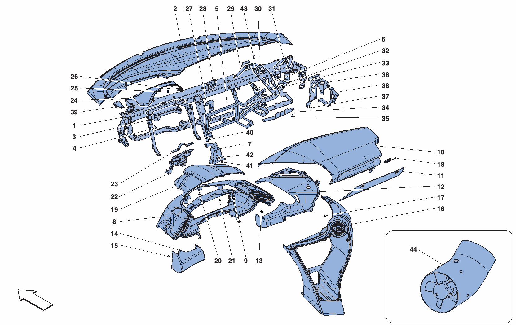 125 - REAR PASSENGERS COMPARTMENT CONTROL STATIONS